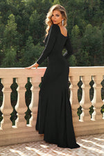 Square Neck Long Sleeve Dress - Ladyez