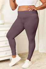 Double Take Wide Waistband Sports Leggings - Ladyez
