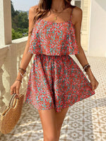 Floral Print Spaghetti Strap Romper