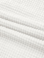 Waffle Knit Button Detail Top