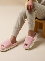 Fluffy Open Toe Comfort Slippers - Ladyez