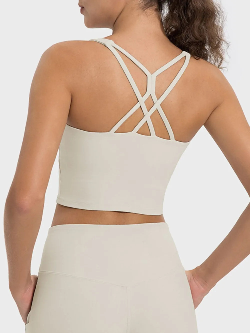 Millennia Crisscross Round Neck Active Tank - Ladyez