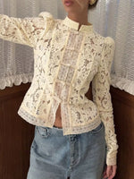 Lace Button-Up Shirt