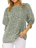 Animal Print Half Sleeve Blouse