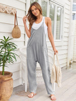 V-Neck Spaghetti Strap Jumpsuit - Ladyez
