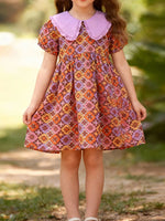 Children's Floral Print Peter Pan Collar Dress