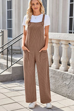 Lovelet Square Neck Wide Strap Overalls with Pockets