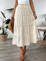 Drawstring Frill Tiered Skirt