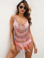 Crochet Fringe Beach Cover Up - Ladyez