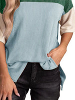 Color Block Half Sleeve Top