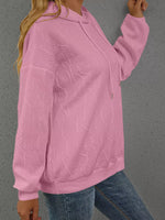 Full Size Embossed Lettering Casual Hoodie Plus Size