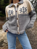 Snowflake Pattern Knit Cardigan