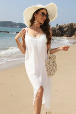 Slit Scoop Neck Wide Strap Cover Up - Ladyez
