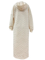 Textured Knit Hoodie Dress with Side Slit