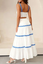 Contrast Trim Cami and Maxi Skirt Set - Ladyez