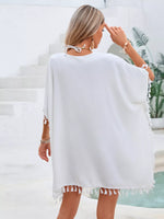 Crochet Trim Tassel Cover-Up Dress