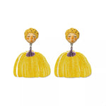 Whimsical Pumpkin Girl Dangle Earrings