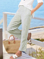 Full Size Striped Side Button Detail Pants Plus Size