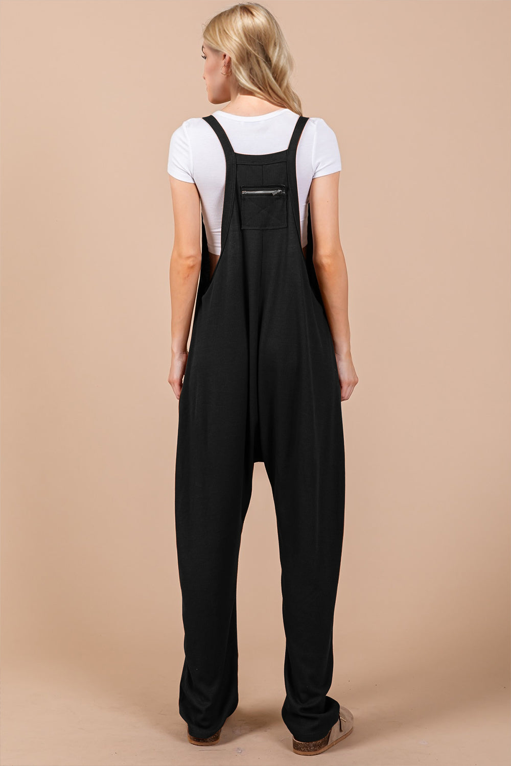 Oh Full Size V-Neck Wide Strap Overalls with Pockets - Ladyez