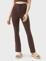 Millennia Zipper Detail High Waist Active Pants - Ladyez
