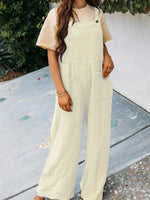 Full Size Casual Wide Leg Textured Overalls Plus Size