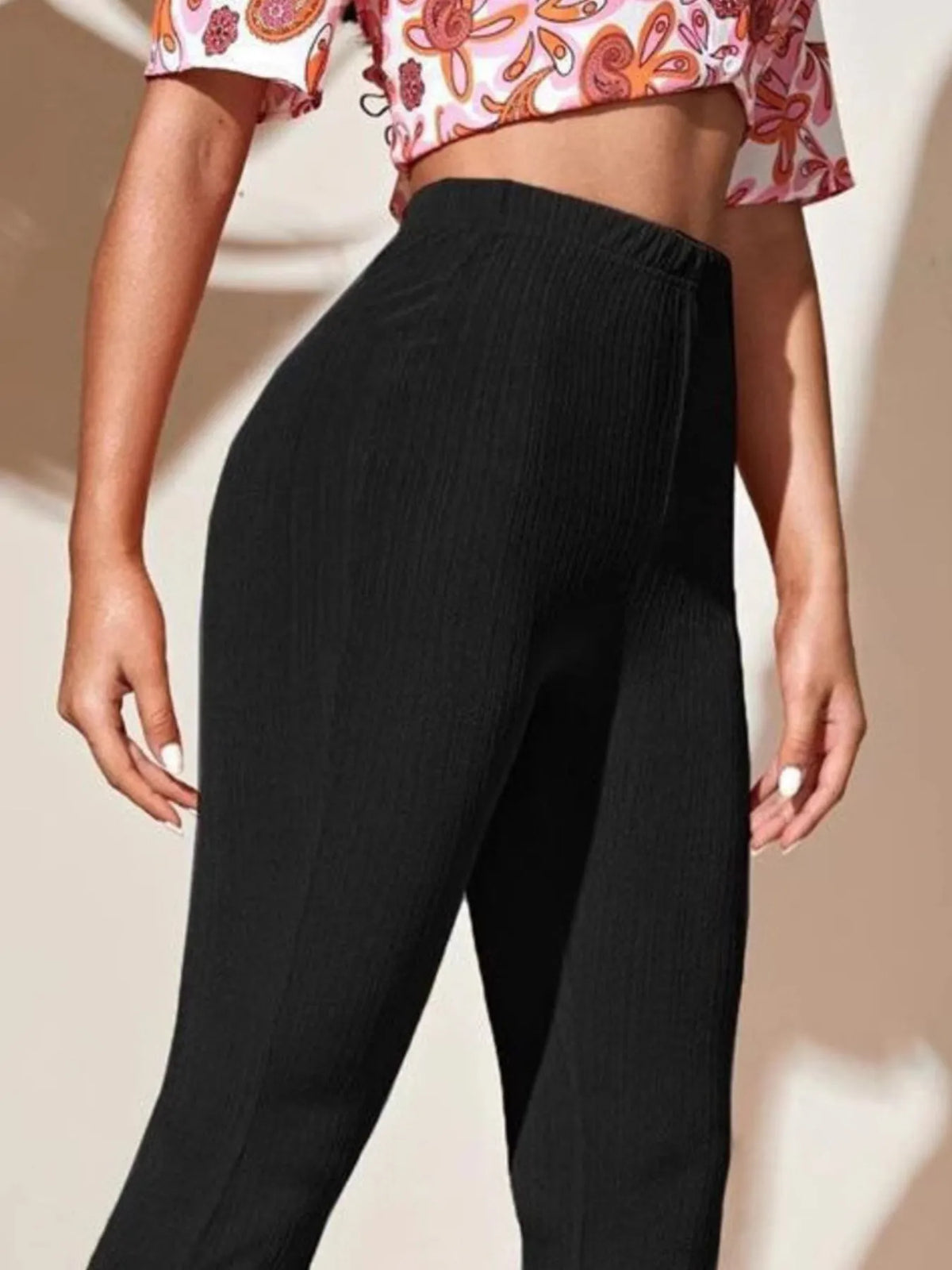 Full Size High-Waist Flare Active Pants Plus Size - Ladyez