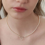 Copper Pearls Bow Necklace