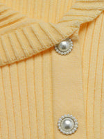 Asymmetrical Ribbed Button Up Cardigan