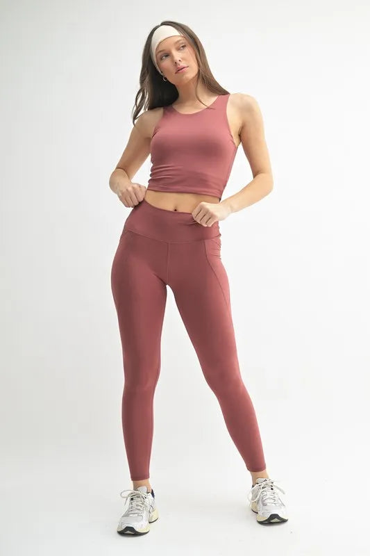MONO B Venice Cloud Light Sculpt High-Waisted Leggings - Ladyez