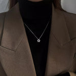 925 Sterling Silver Zircon Star Necklace