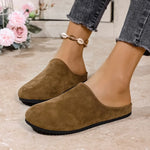Round Toe Suede Slip-Ons