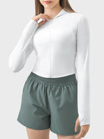 Millennia Zip Up Hooded Long Sleeve Active Outerwear - Ladyez