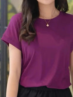 Plus Size Round Neck Short Sleeve T-Shirt