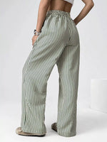 Striped High-Waisted Wide Leg Pants