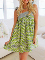 Printed Tie Shoulder Mini Cami Dress - Ladyez