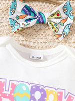Children's Easter Graphic Bodysuit and Skirt Set with Headband