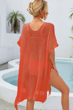 Angel Wings Fringe Trim Openwork Cover Up - Ladyez