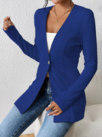 One Button Long Sleeve Blazer