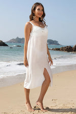 Slit Scoop Neck Wide Strap Cover Up - Ladyez