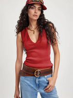 Solid V-Neck Tank - Ladyez