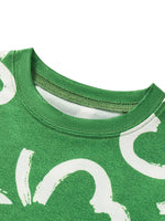 Children's Lucky Clover Print T-Shirt and Shorts Set
