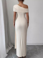 One-Shoulder Ruched Maxi Dress