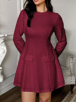 Cutout Back Long Sleeve Mini Dress