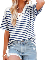 Striped Short Sleeve Casual T-Shirt