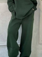 Full Size Oversized Round Neck Top and Pants Set Plus Size