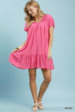 Umgee Ruffle Hem Shift Mini Dress