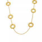 18K Gold-Plated Circle Chain Statement Necklace