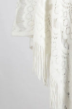 Fringe Openwork Surplice Cape Sleeve Poncho
