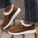 Fuzzy Lined Corduroy Slip-Ons