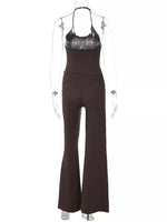 Halter Neck Crop Top and Pants Set